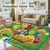 Crystal Velvet Square Rug Custom NamePlants vs. Zombie Pattern Non Slip Home Floor Decor Rug