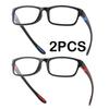 2PCS Reading Glasses Men Women Sports Anti-blue Light Reading Eyewear Black Red TR90 Frame Presbyopia Eyeglasses