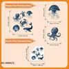 Marine Life Luminescent Glass Stickers Glow-in-the-Dark Toilet Sticker Self-Adhesive Removable Wall Sticker Car Sticker