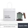 Nanshan Square Round Glass Tea Cup with Filter & Walnut Coaster