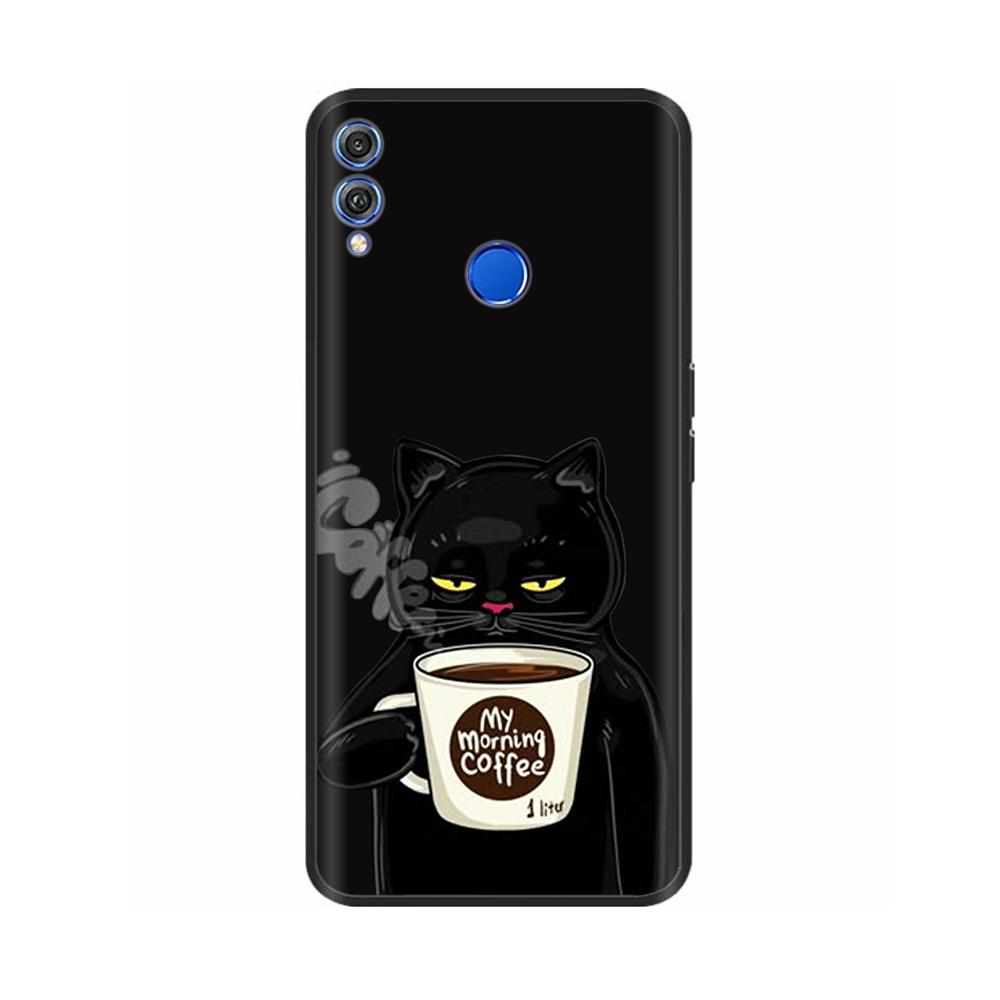 For Honor 8X Case Soft Liquid Silicone Full Coverage Phone Case For Huawei Honor 8X Cases Honor8X Cute Panda Back Cover Fundas