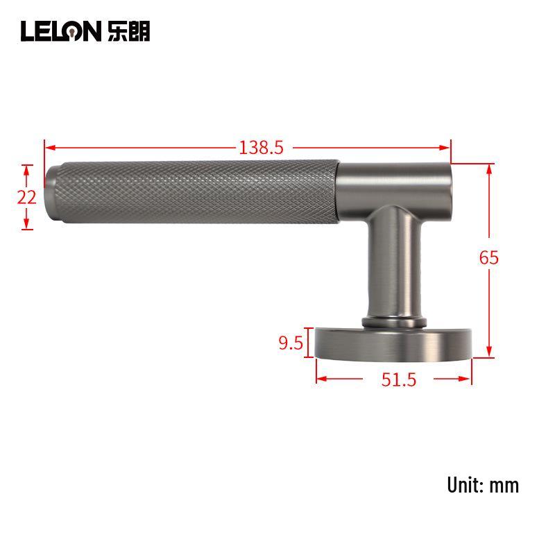 Knurled Zinc Alloy Indoor Silent Door Lever Handle Lock Set