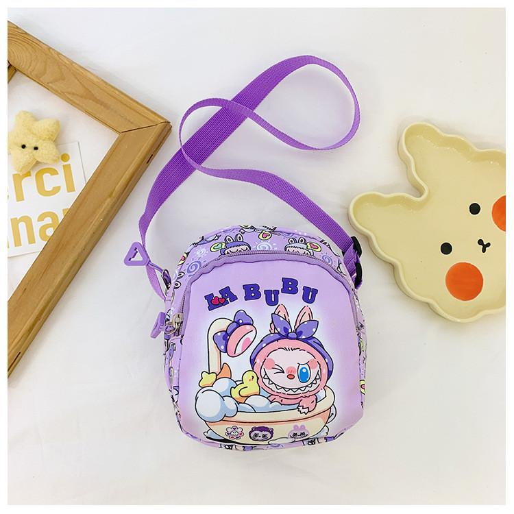 And Fun Colorful Labub Girls Nylon Shoulder Bag With Unique Plaid Pattern Playdates For