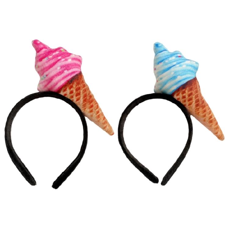 

Creativity Culinarians Stimulated Hair Accessory Stretchy Headpiece With 3D Chicken Veggie Ice Cream Charms For Makeup Bathing Cosplay