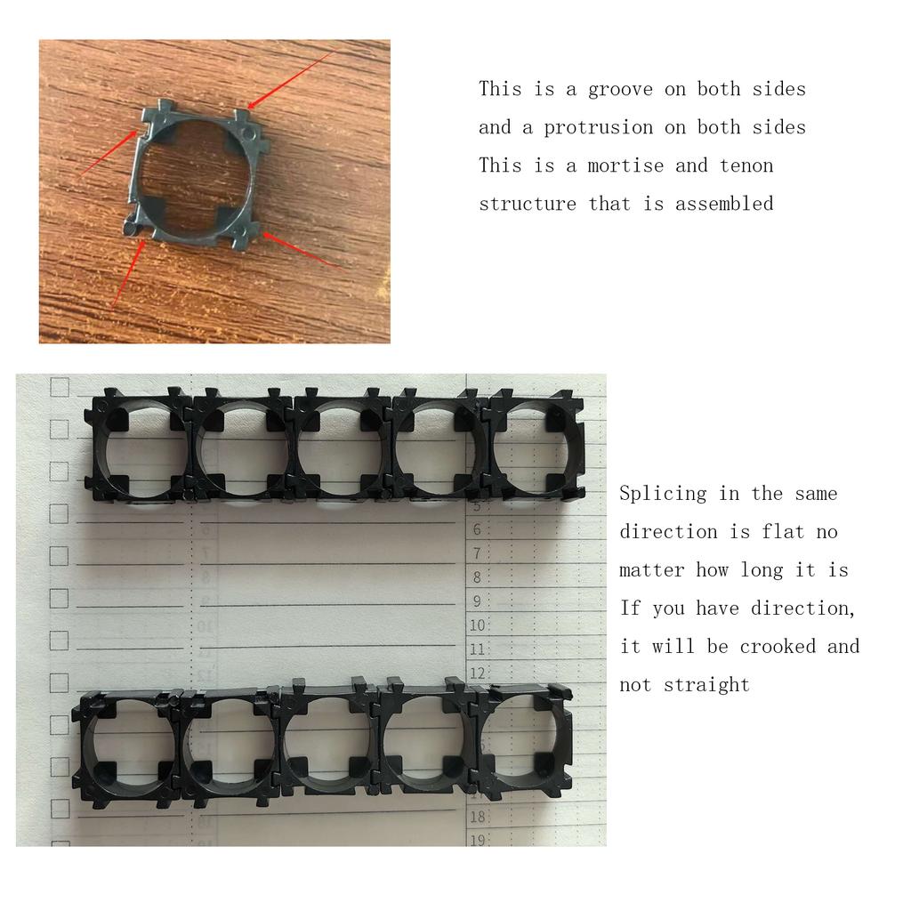 100 PCS 18650 Holder Plastic Battery Pack Bracket Anti Vibration Cell Spacer Cylindrical Stand For DIY Li-ion Battery Assembly