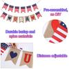 Banner Patriotic Decorations Red Blue White USA American Flag Jute Flag Banner For Independence Day Labor Day Military Events USA
