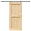 VidaXL Sliding Door and Hardware Kit 100x210 Cm Solid Pine 3332747