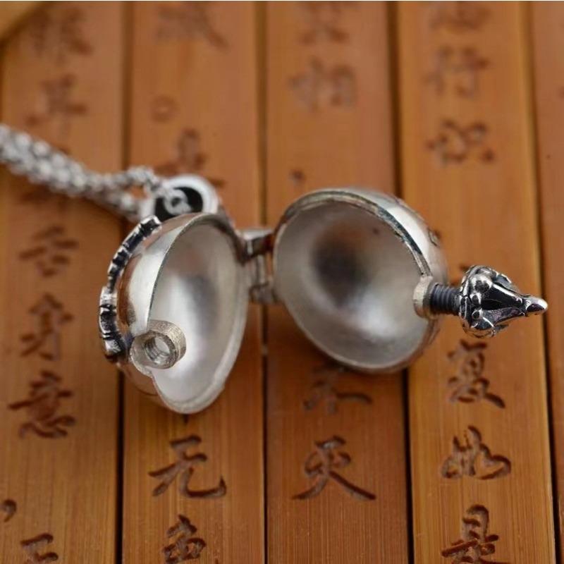Women Fashion Retro Design Red Zircon Set Water Bottle Copper Pendant Necklace Casual Party