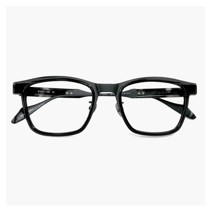 Yohji Yamamoto Glasses Made In Japan 1 C01 51mm Yohji Yamamoto Glasses Brand Wellington Square Shape Black Edge Black Rim Cell Titanium Frame Made In