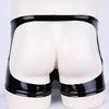 Mens PVC Zip Pouch Backless Briefs Wet Look Lingerie Trunks Shorts Gay Male Funny Open Back Jockstrap Open Butt PantiesGood Product