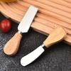 Stainless Steel Cheese Knife & Cutter Set (6 pcs) with Wooden Handles - Includes Butter & Pizza Cutters, Baking Tools