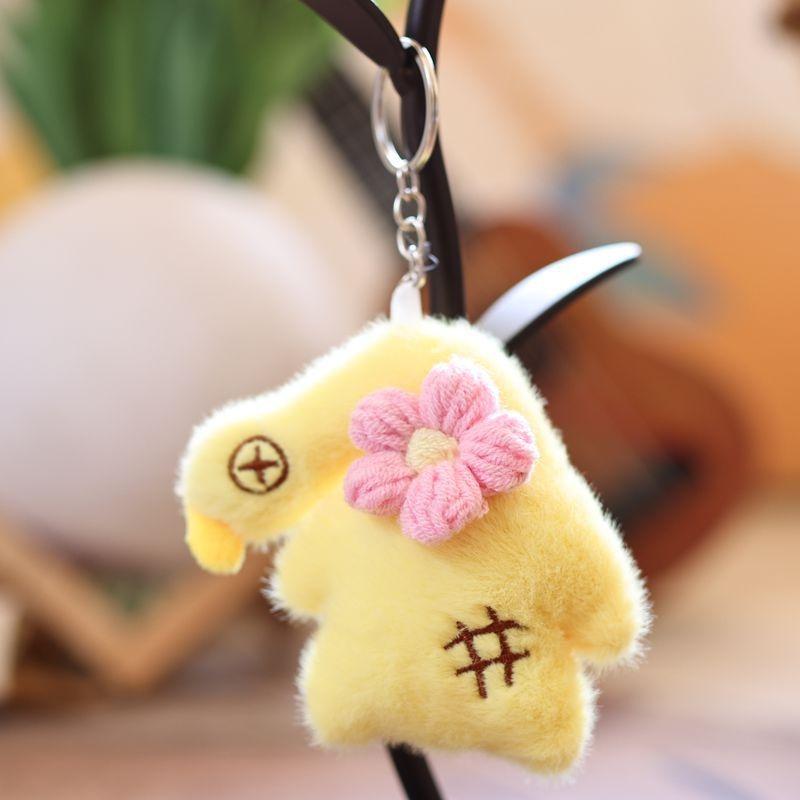 Funny Flower Goose Plush Keychain Stuffed Duck Doll Keyring Backpack Pendant Schoolbag Hanging Decoration Lovely Gifts