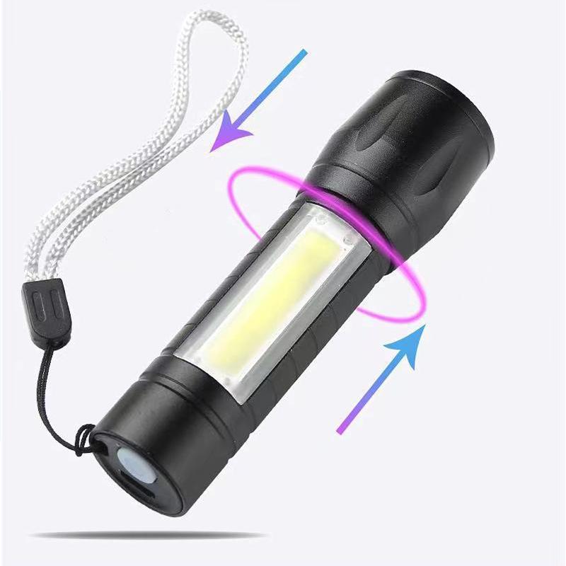 T6 COB LED Tactical USB Rechargeable Portable 3 Modes Camping Lantern Zoomable Waterproof Flashlight Torch Lamp Focus Light