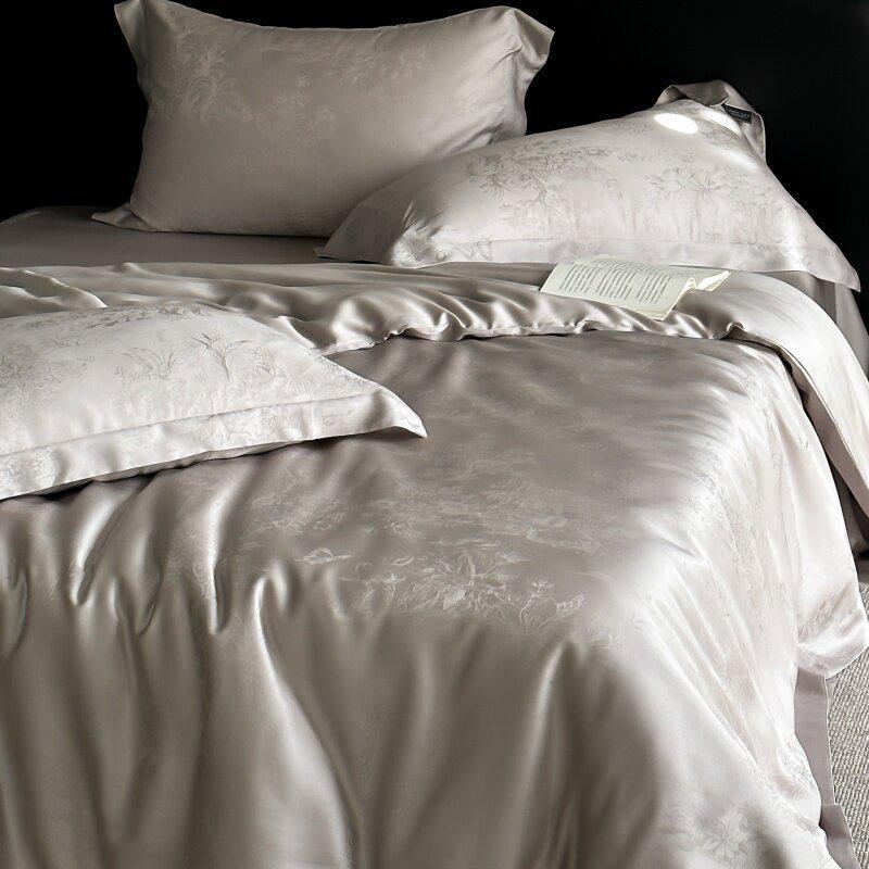 Nordic Style Lyocell Jacquard 4-Piece Luxury Summer Duvet Cover Set