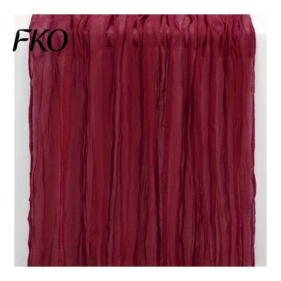 Dining Table Runner Cheesecloth Runner, Boho Rustic Gauze Wrinkled Farmhouse Sturdy Stitched Sheer for Wedding Party Baby Shower Birthday Home S I