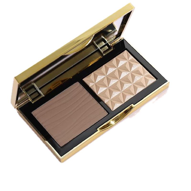MA Палетка для контуринга и хайлайтера Little Gold Box Two-Tone Ginger Highlight & Contour Powder Compact белый/слоновая кость