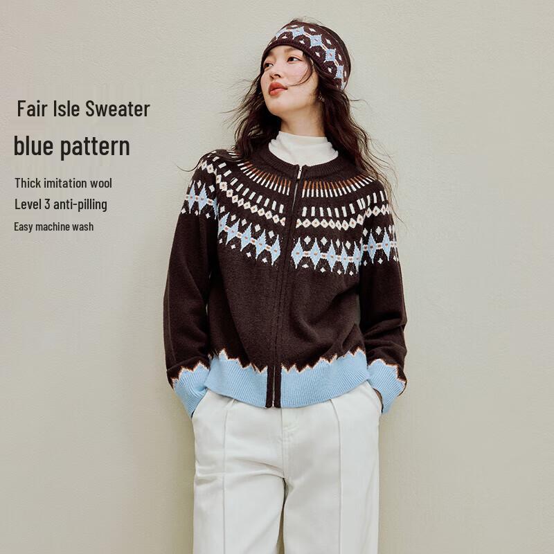 

Женский кардиган жаккардовой вязки Fair Isle от Yinman L