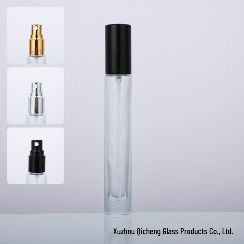 10ml Portable Glass Perfume Bottle with Spray, Roller Ball, and Lid - Silkscreen Compatible