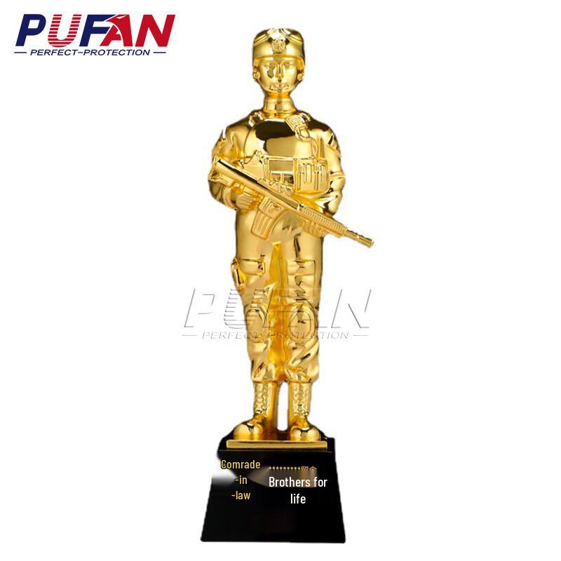 Veteran Retirement Crystal Souvenir Trophy