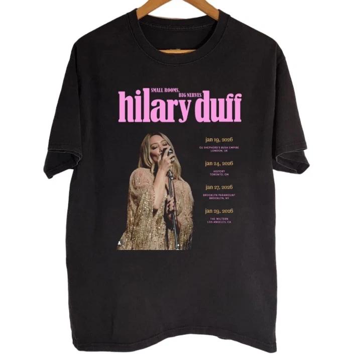 

Hilary Duff Tour 2026 Black Cotton Shirt Full size S-5XL L