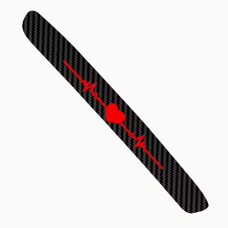 

High Mount Third Brake Light Sticker – Heartbeat ECG Design, 3D Carbon Fiber Texture, Matte Frosted Pattern