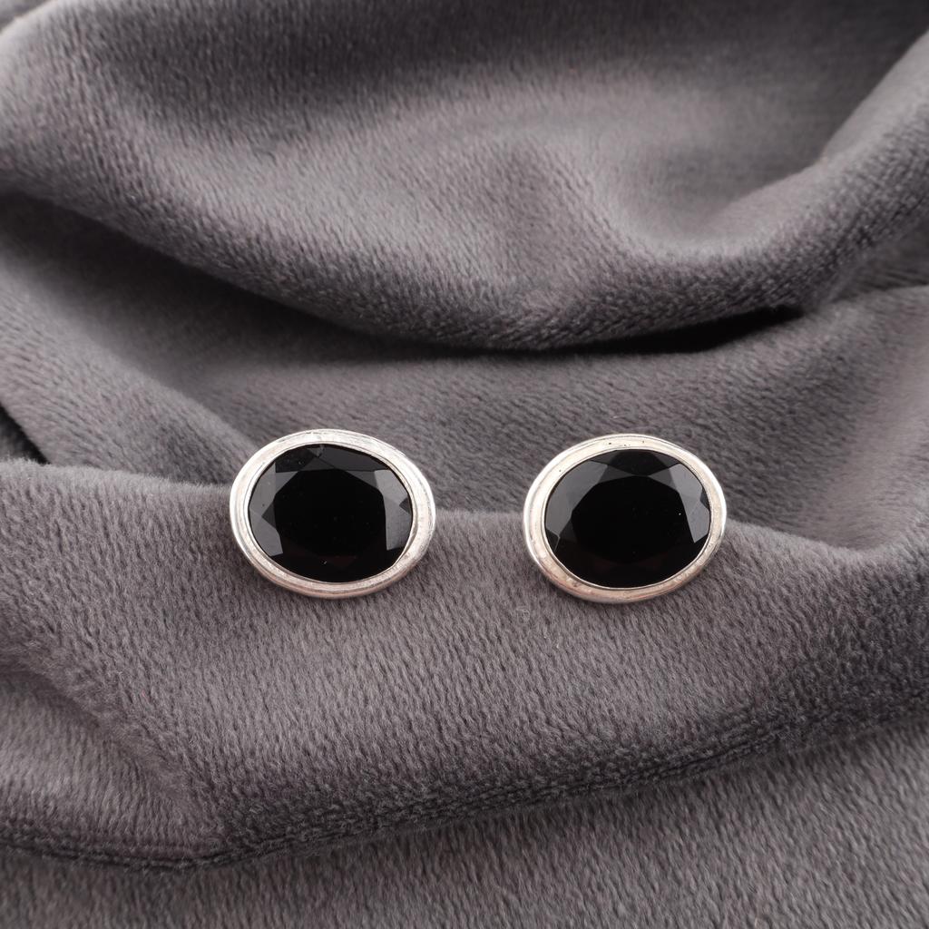 Black Onyx 925 Solid Sterling Silver Earrings, Handmade Gemstone Jewelry Earrings For Memorial Day