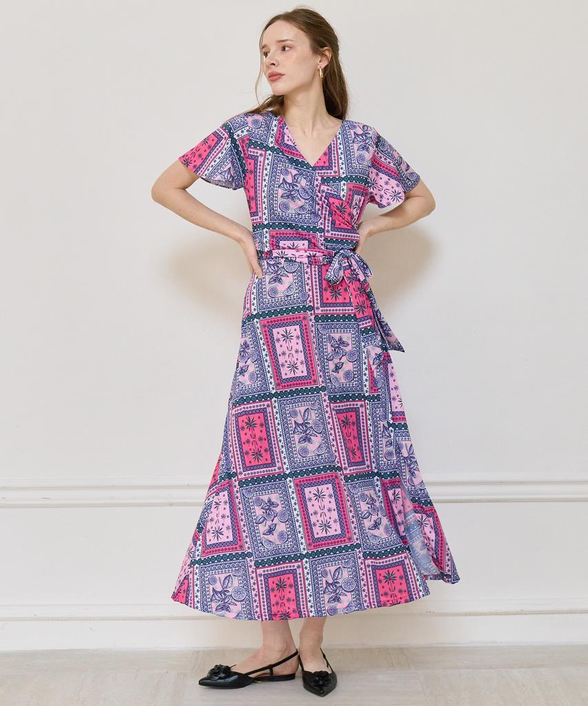 Bonide Mesh Cool Wrap Dress Fer Pink