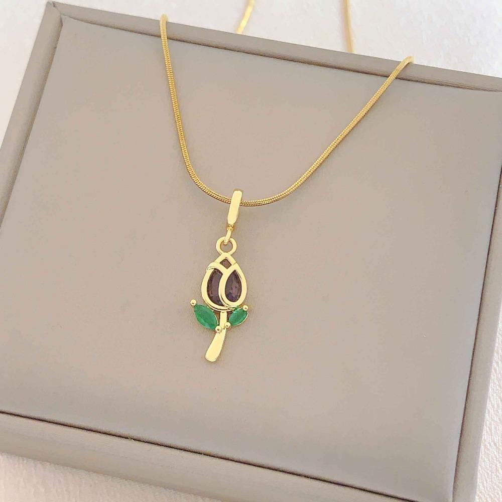 Necklace Women Do Not Fade Summer Small Cute Temperament Titanium Steel Necklace Versatile High-end Jewelry Simple Collarbone Chain