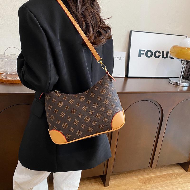 Borsa Sottobraccio Stampata di Lusso Moda Retrò Borsa a Spalla Singola da Donna Borsa a Tracolla Singola Casual Minimalista