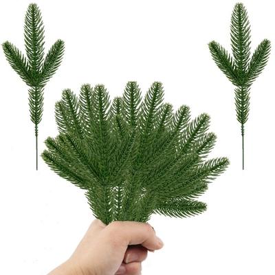24 Adet Yapay Noel Çam Iğnesi Dalları Canlı Renk Gerçekçi Görünümlü Sulama Gerektirmez Sahte Bitkiler