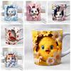 Caneca de Cerâmica para Café 3D de Animal 11oz: Designs de Gato, Coelho e Pássaro Pequeno