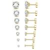 Kolip Hypoallergenic Stud Earrings for Women Men, Cubic Zirconia Surgical Steel Earrings Set