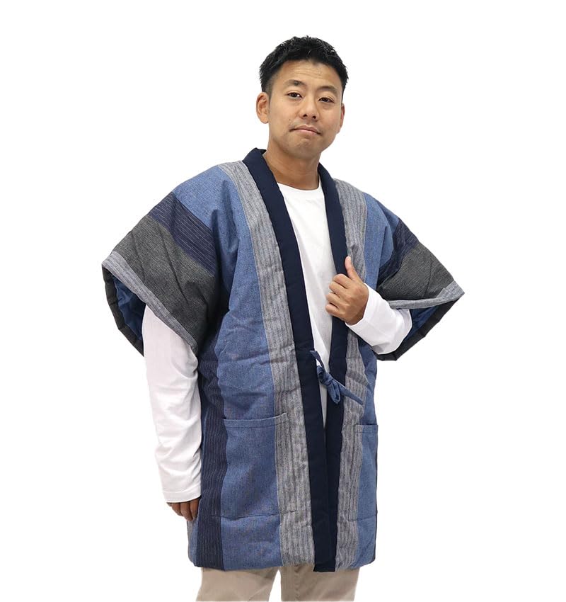 

AIGOYOMI Kurume Yakko Hanten без рукавов Yakko Hanten Shigematsu Майка Сделано в Японии Хлопковая мужская сумка