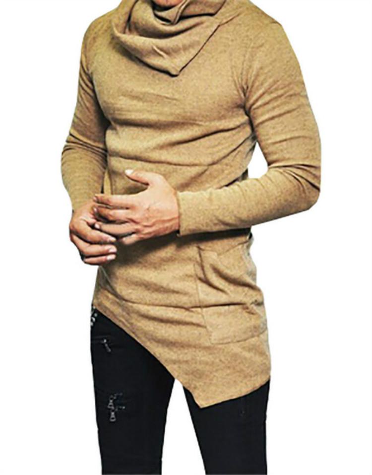 

Men s Casual Turtleneck Long-Sleeve Top - European & American Style 3XL хакі