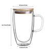 Transparent Double Wall Cup with Lid Thickened Coffee Cup Double Milk Cup