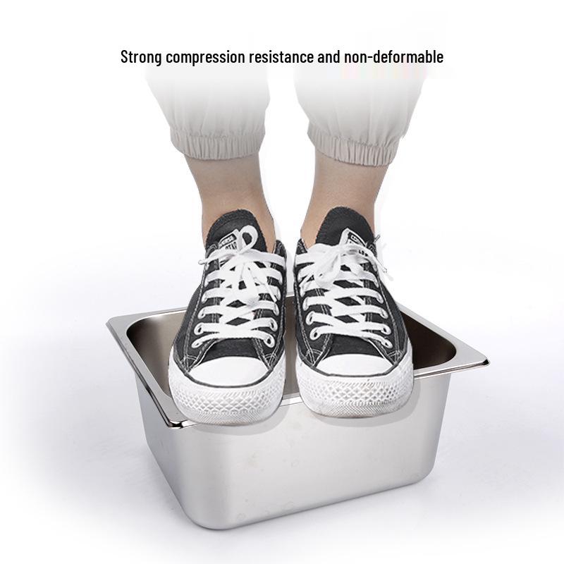 Rectangular Stainless Steel Serving Pans with Lids - Ideal for Mala Tang, Vegetables, Milk Tea, and Ice Cream