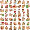 50Pcs Cute Christmas Capybara Stickers Diy Decoration Stationery Guitar Phone Notebook Scrapbook Creative Decals Kids Toys Gift