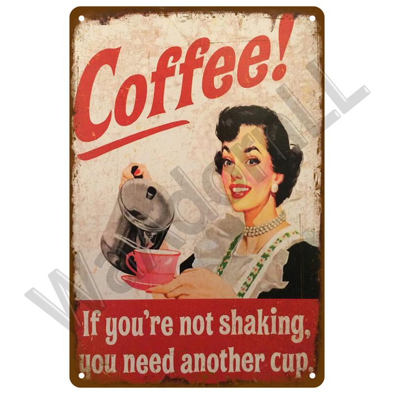 Vintage Tin Sign Plaque Metal Plate Wall Art Posters Metal Sign Retro Decor Coffee For Kitchen Bar Cafe Room Retro Iron Painting