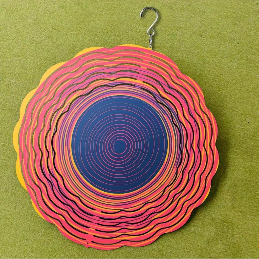 10 Inch Hanging Wind Chime Colorful Spiral Design Durable Metal for Garden Lawn Patio Decor Easy to Hang Perfect Gift for Spring Summer Fall