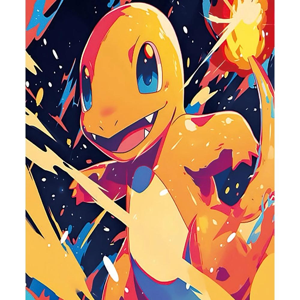 Pokemon Home Decoration Canvas Painting HD Anime Colorful Poster Figure Squirtle Gengar Pikachu Charmander Wall Art Picture Gift