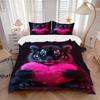 3pcs Tiger Glowing Heart Duvet Cover Set -Includes 1 Duvet Cover and 2 Pillowcases, No Quilt Core, All-Season Home Decor  Yy251111114
