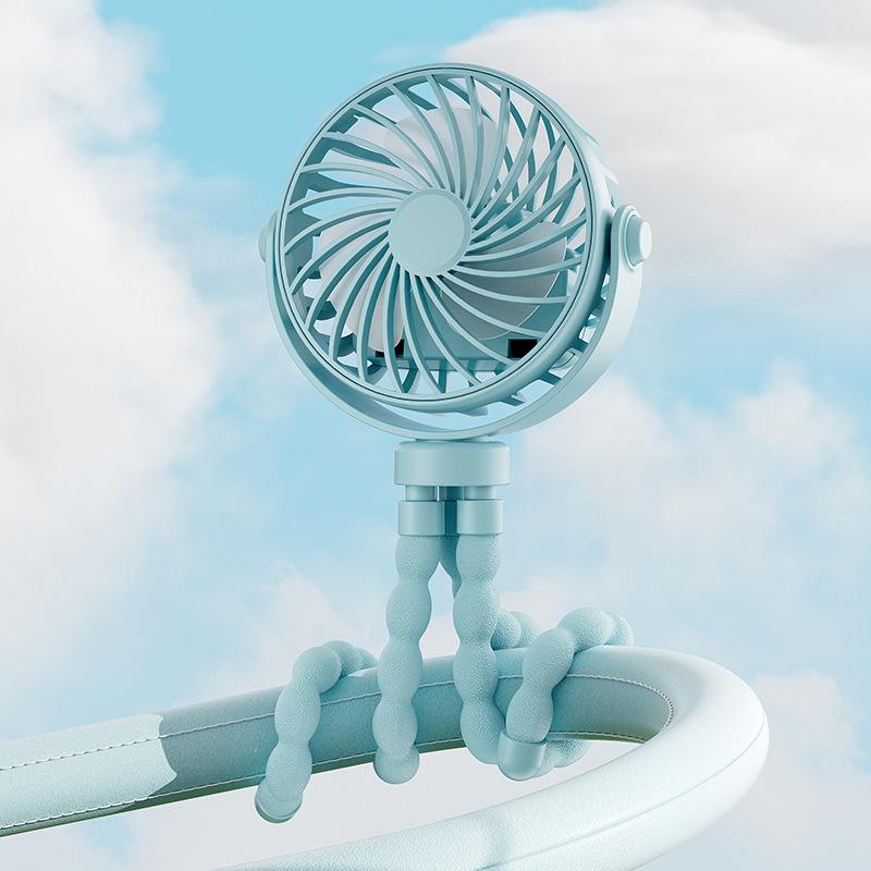 Octopus Portable Student Stroller Fan: Cute Handheld and Desktop Electric Fan