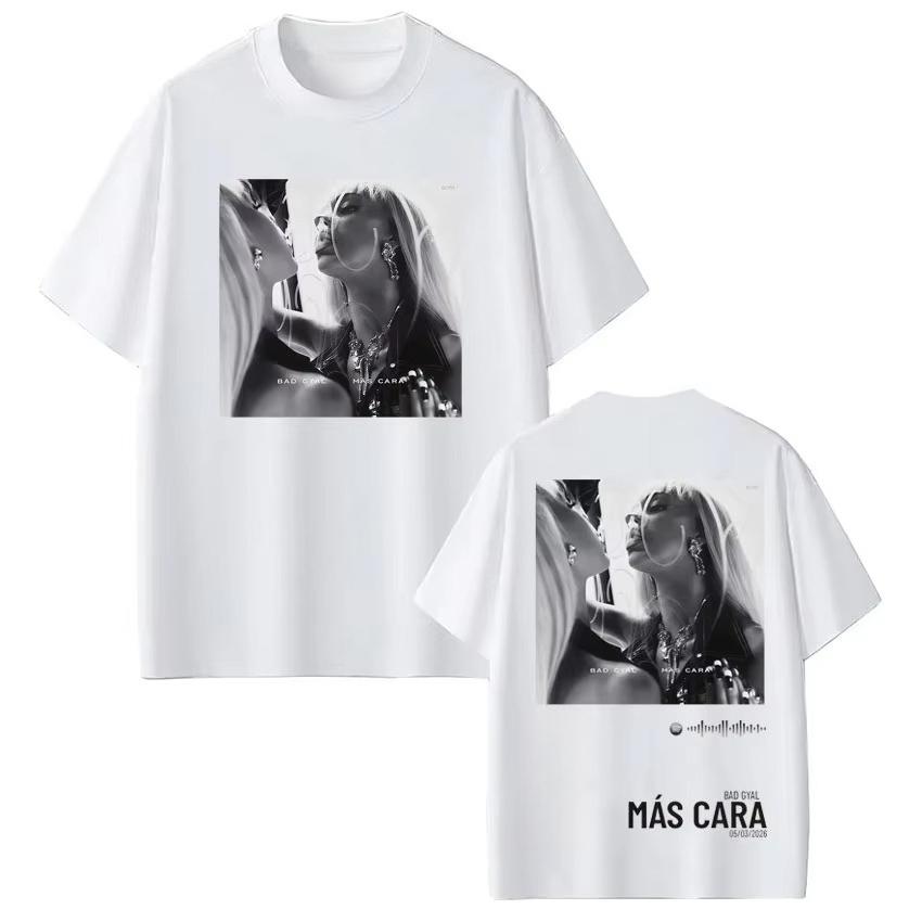 

Bad Gyal Mas Cara New Album 2026 Tour Print Tshirt Unisex WOMEN Vintage Tshirt New Summer Tee Casual Fashion Tshirts S