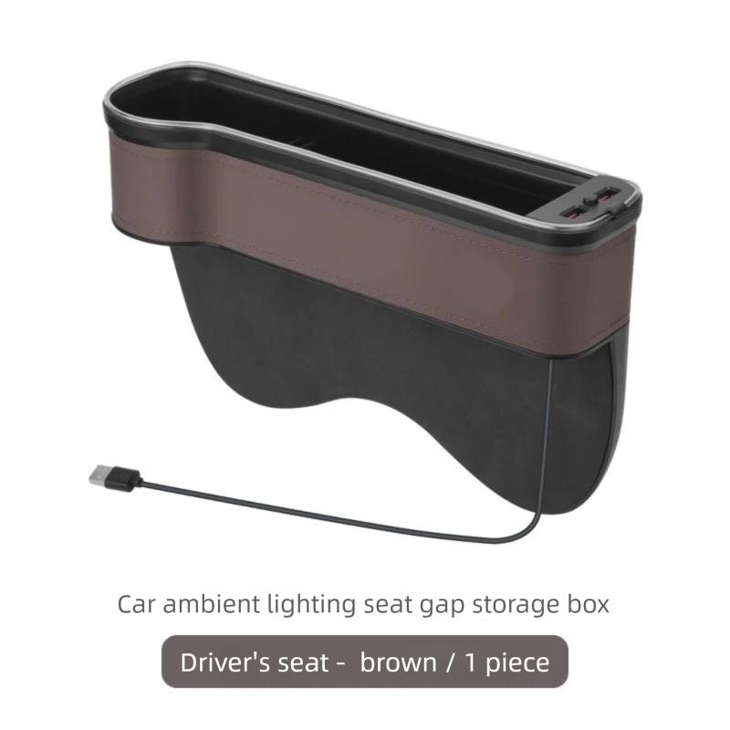 Seat Gap Storage Box For BYD Sealion 7 07 EV 2024 2025 2026 LED Light 2 USB Crevice Organizers With Cup Holder Car Accessories