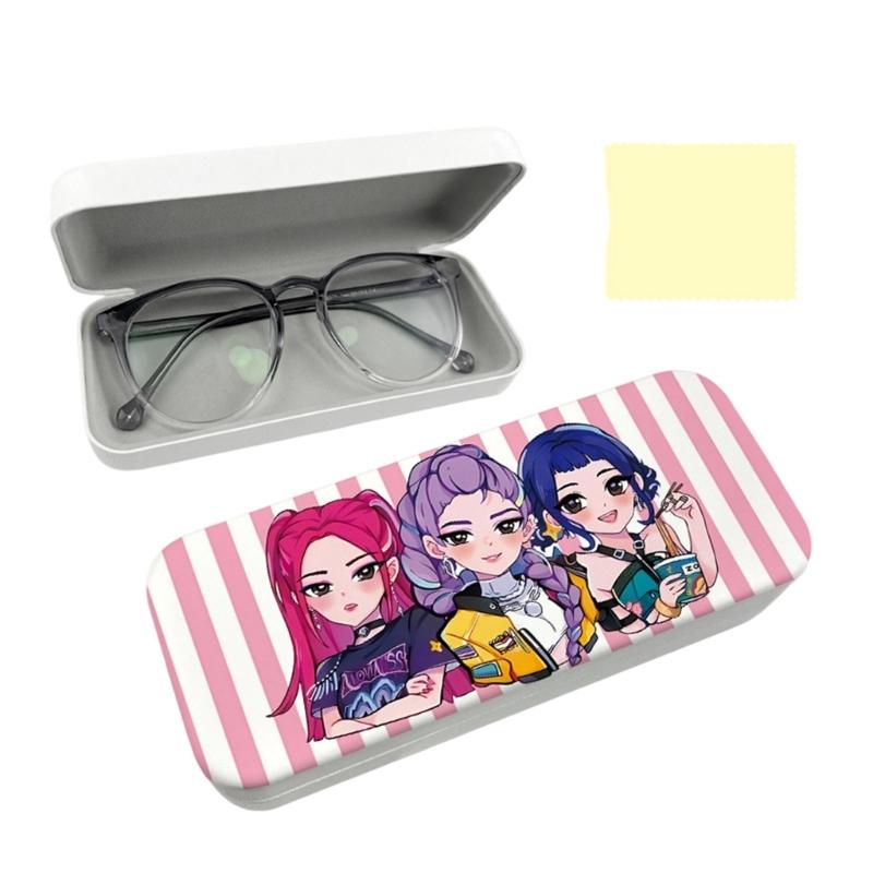 Anime PU Leather Glasses Case Witch Hunters Design Soft Lining for Scratch Prevent Eyewear Holder for Daily Travel Use