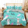 41 3-delig Cartoon Schattig Alpaca Patroon Beddengoed Set Queen Size Dekbedovertrek Dekbed Beddengoed Set Beddengoed Dekbed Meerdere Maten