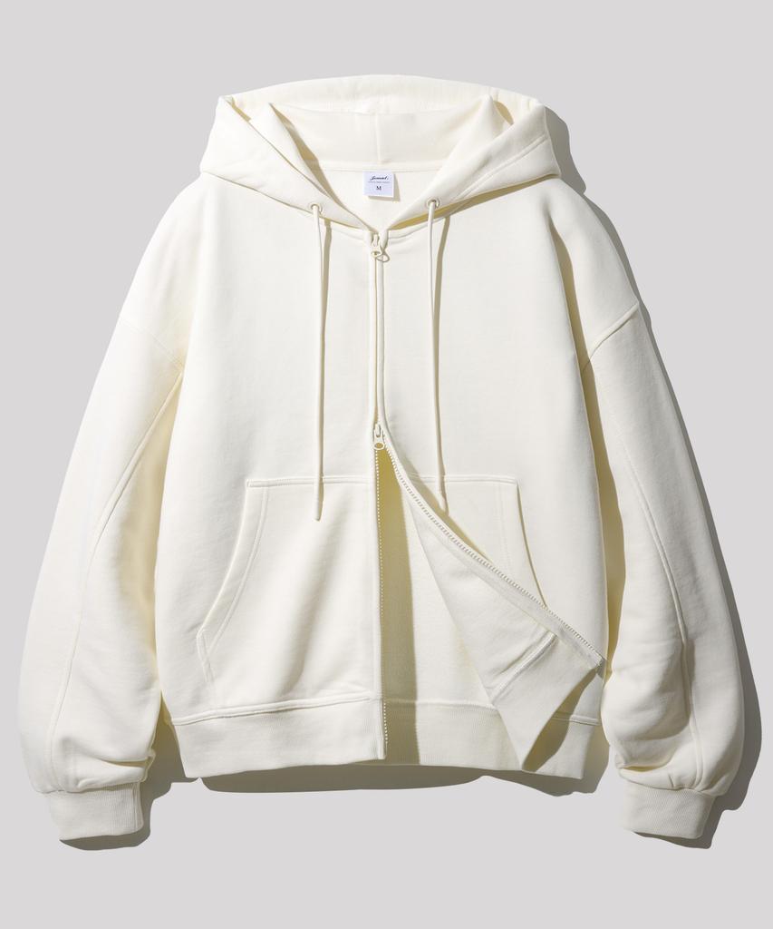 Jemut Heaven Two-Way Terry Zip-Up Hoodie 8 Styles Ivory Kjhd2523