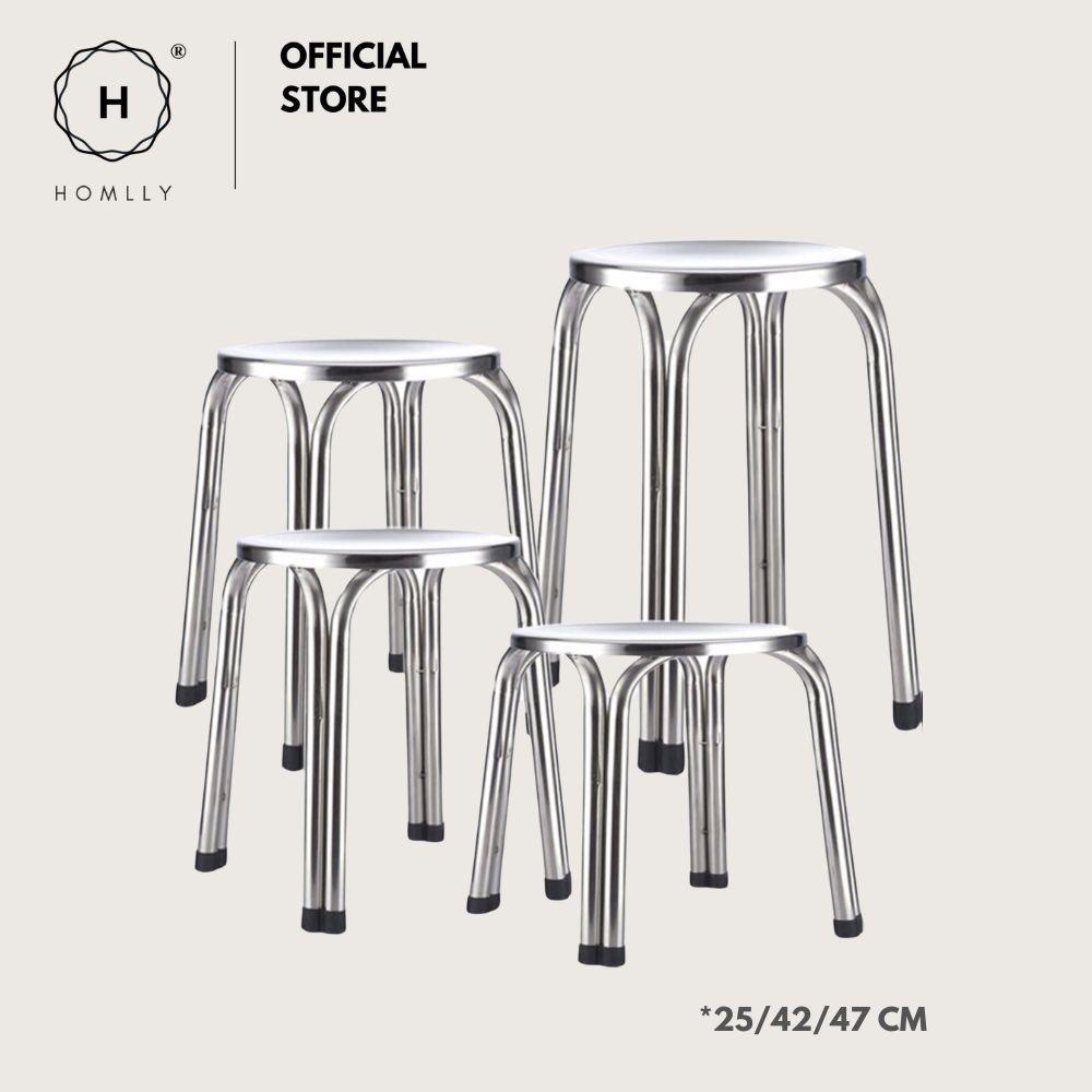 Homlly Tonii Stainless Steel Doctor Stool (Various Heights Available)