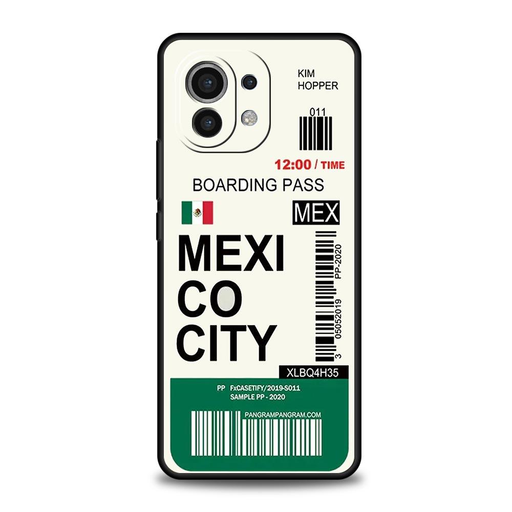 World City Travel Ticket New York Label Case For Xiaomi 14 13T 12T Pro 12 13 11 Ultra Mi Note 10 Lite 10T 5G Pro 11i 9T Cover