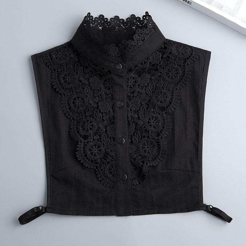 

Perfect Match Lace Floral Fake Collar For Women S White Blouse Vintage Solid Detachable Shirt Collar False Lapel Blouse Top Clothes Accessory